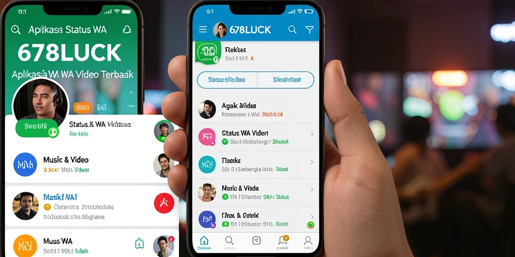 Antarmuka aplikasi 678LUCK yang mudah digunakan untuk Status WA Video.