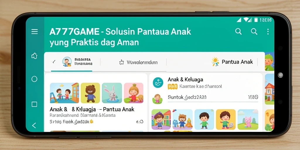 Tampilan antarmuka A777GAME yang intuitif untuk Pantau Anak.