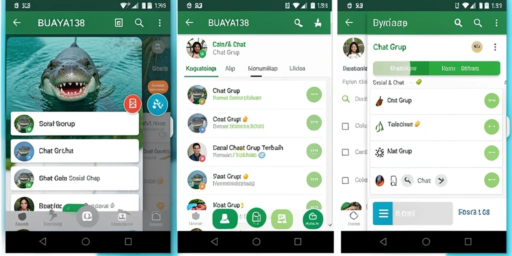 Tampilan antarmuka BUAYA138 yang menarik untuk Chat Grup.