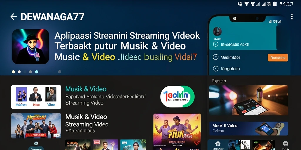 Antarmuka pengguna DEWANAGA77 untuk streaming video yang intuitif dan menarik.