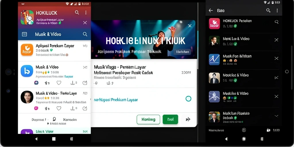 Antarmuka intuitif HOKILUCK saat merekam layar perangkat.