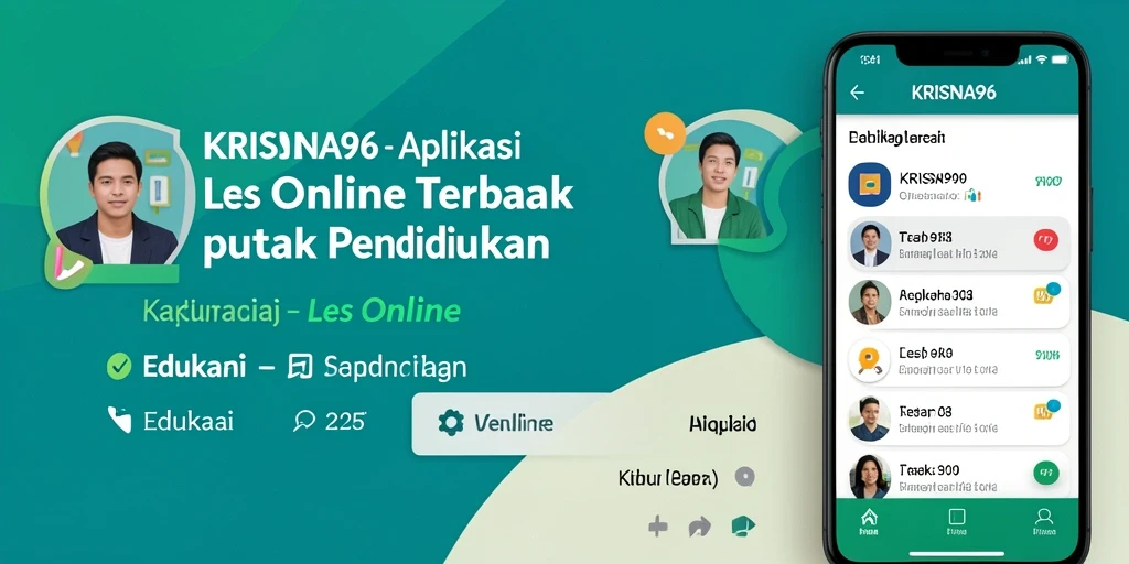 Tampilan antarmuka aplikasi Les Online KRISNA96 yang interaktif dan user-friendly.