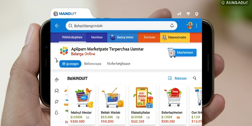Tampilan antarmuka MAINDUIT yang simple dan informatif untuk belanja online.