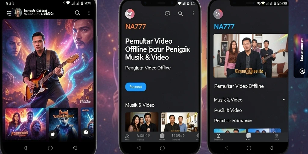Antarmuka menarik dari aplikasi Pemutar Video Offline NA777.