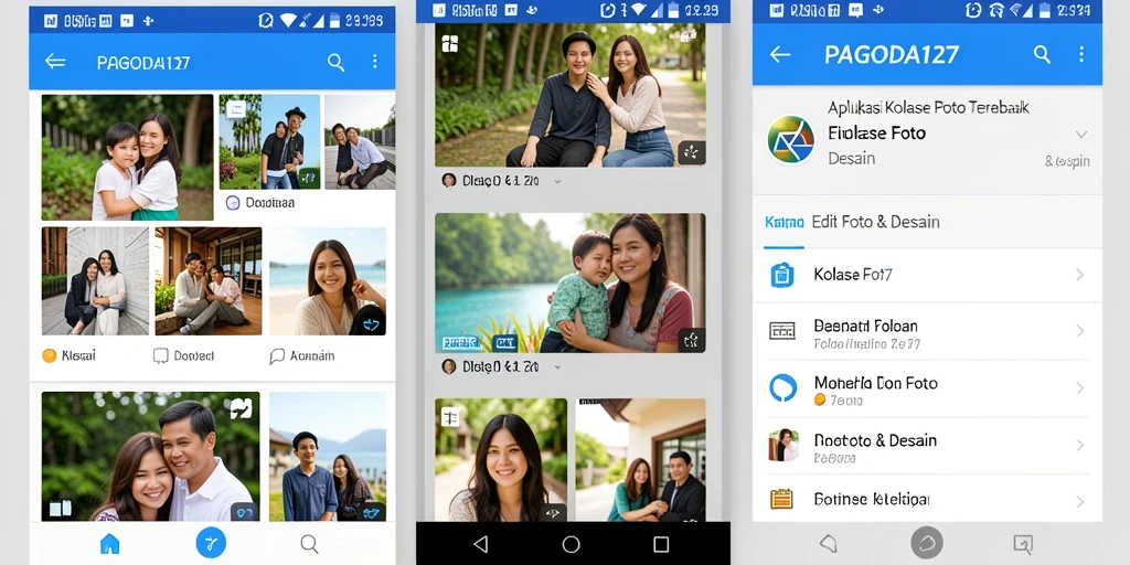 Tampilan antarmuka aplikasi Kolase Foto PAGODA127 yang user-friendly.