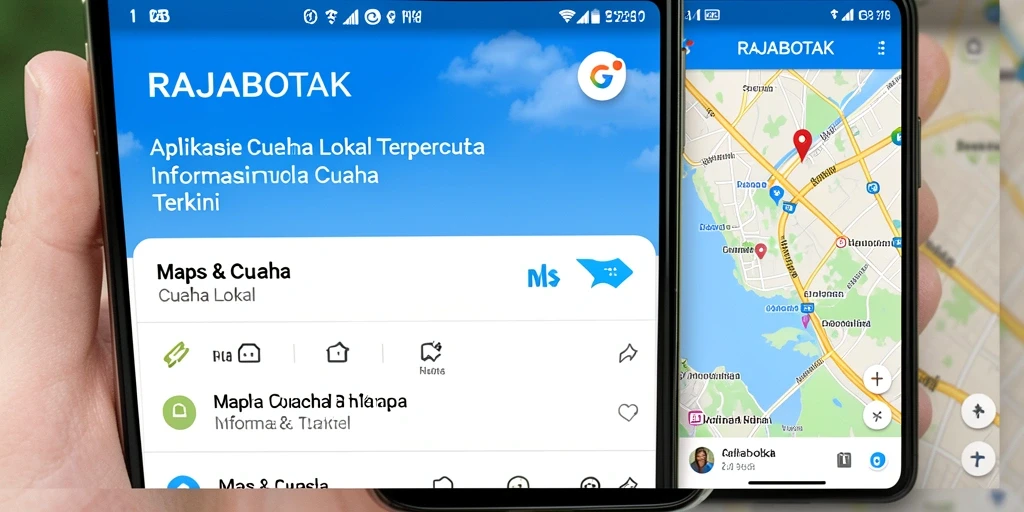 Tampilan antarmuka aplikasai Cuaca Lokal RAJABOTAK yang informatif dan menarik.
