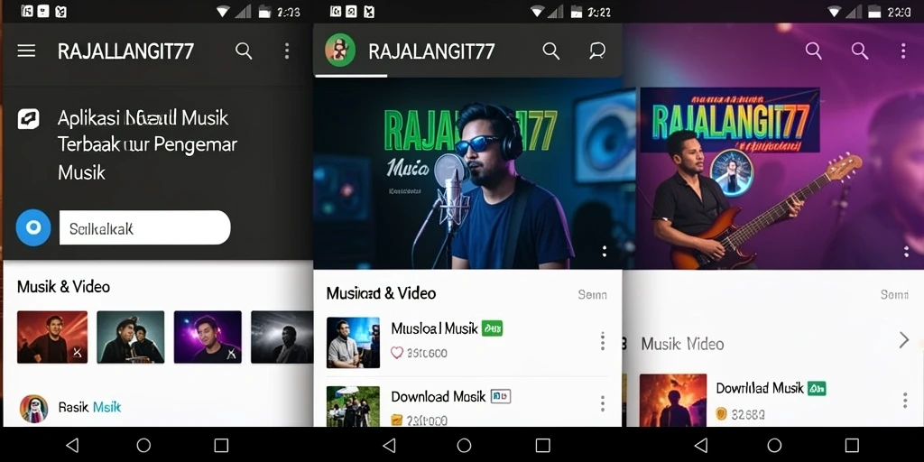 Tampilan antarmuka RAJALANGIT77 untuk Download Musik yang menarik dan mudah digunakan.