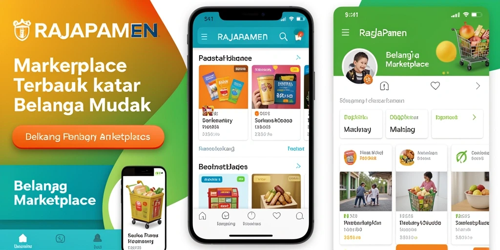 Tampilan antarmuka aplikasi RAJAPAMEN yang user-friendly untuk berbelanja.