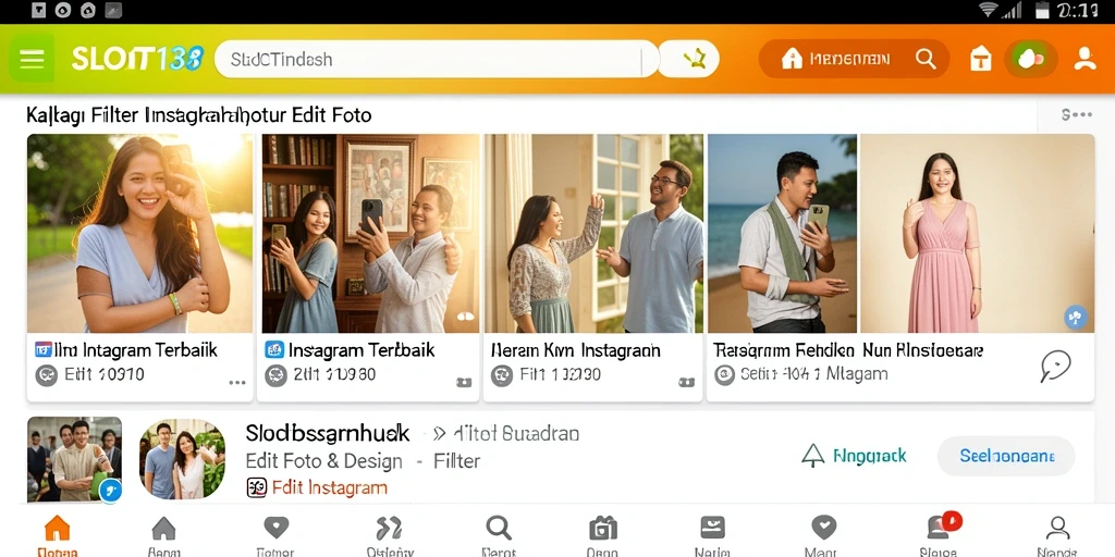 Antarmuka SLOT138 dengan filter Instagram yang menarik dan mudah digunakan.