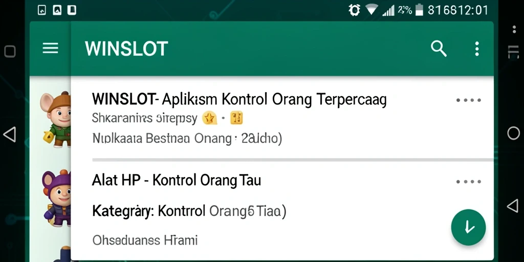 Antarmuka pengguna WINSLOT yang informatif untuk kontrol orang tua.